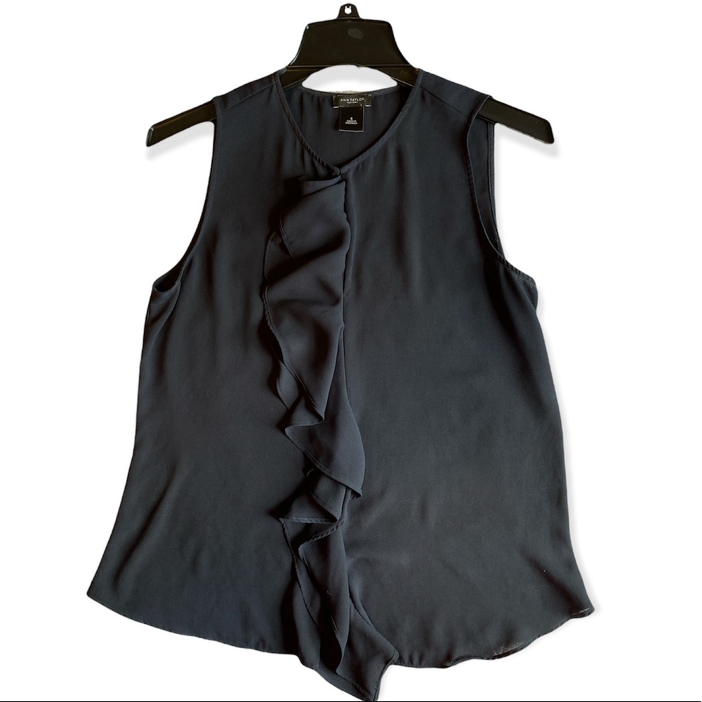 Ann Taylor Navy Blue Sleeveless Dress Shirt – Size S